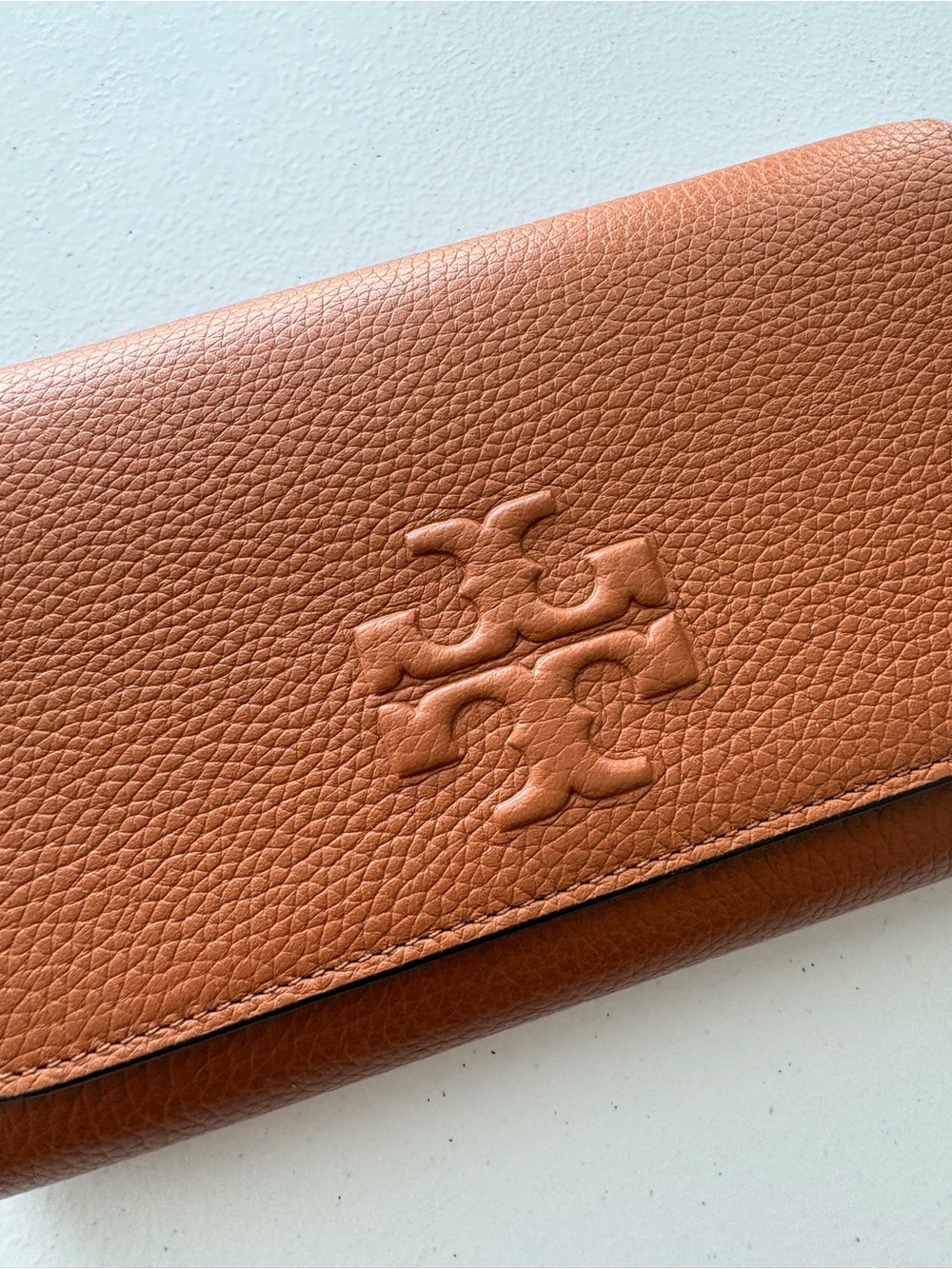 Tory Burch Cognac Brown Pebbled Leather Crossbody Wallet & Card Holder Set NWOT - Picture 4 of 10